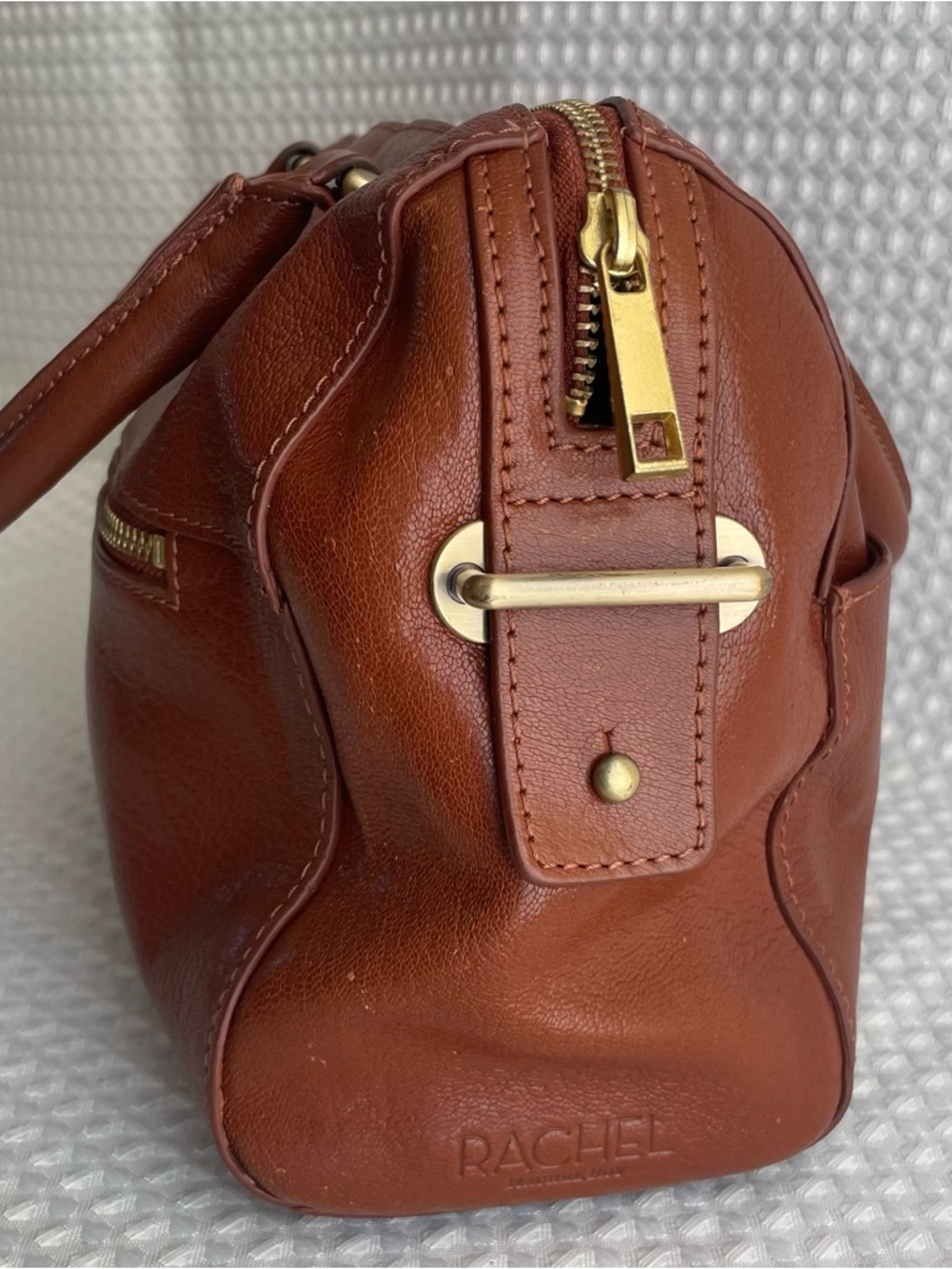Rich Brown RACHEL ROY Leather Handbag w/ Gold Toned Hardware  Doctor Style #766 - Picture 3 of 10